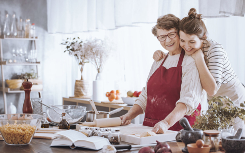 two woman baking