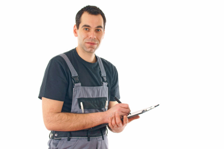 technician with a clipboard