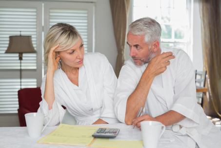 older couple going over finances