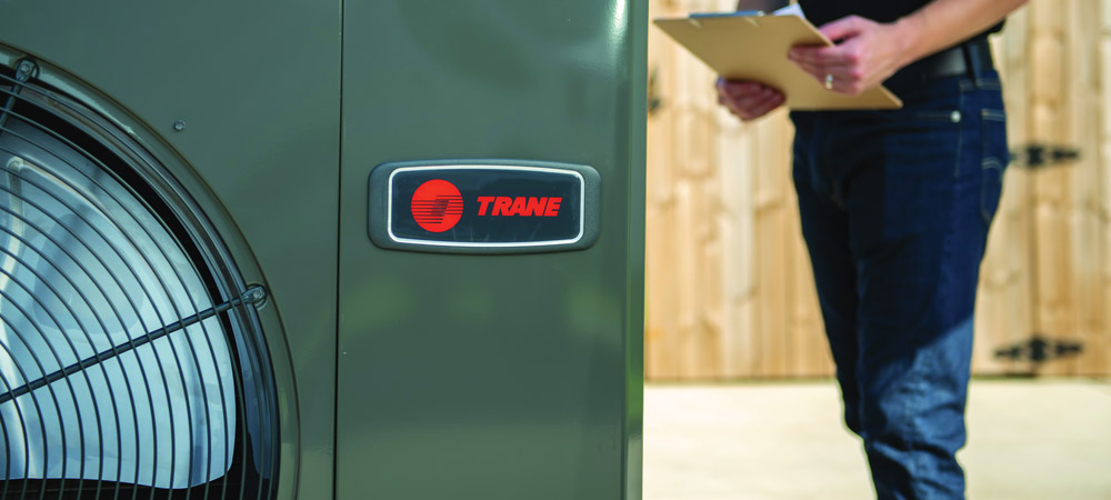 Trane Heating Unit being maintained